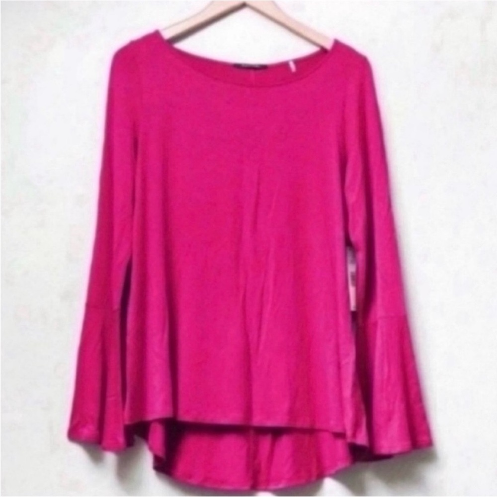 Bell Sleeve Fuchsia Pink Long Sleeve Top